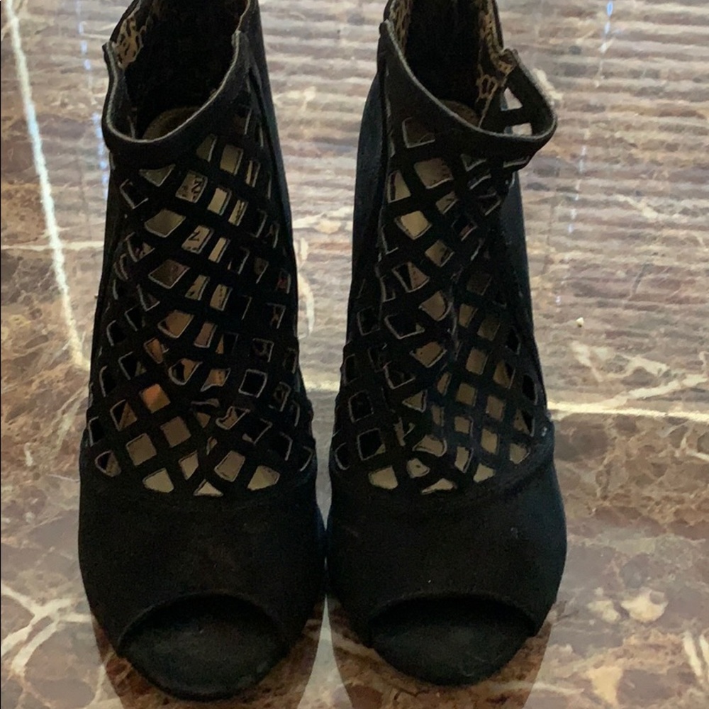 SOLD—Black Christian Siriano Cut Out Gladiator